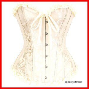 Polyester Elastane Corset Top with Boning and Lace-Up Back